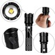 Lanterna tactica LED, KOTYS®, din aluminiu, sursa XHP50 10W, focus ajustabil ZOOM, acumulator 18650 inclus, rezistenta la apa, incarcare USB-C, 800 lumeni, Negru