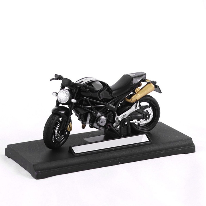 Bizaical играчка мотоциклет, преносим модел, черен, 11.5x6cm