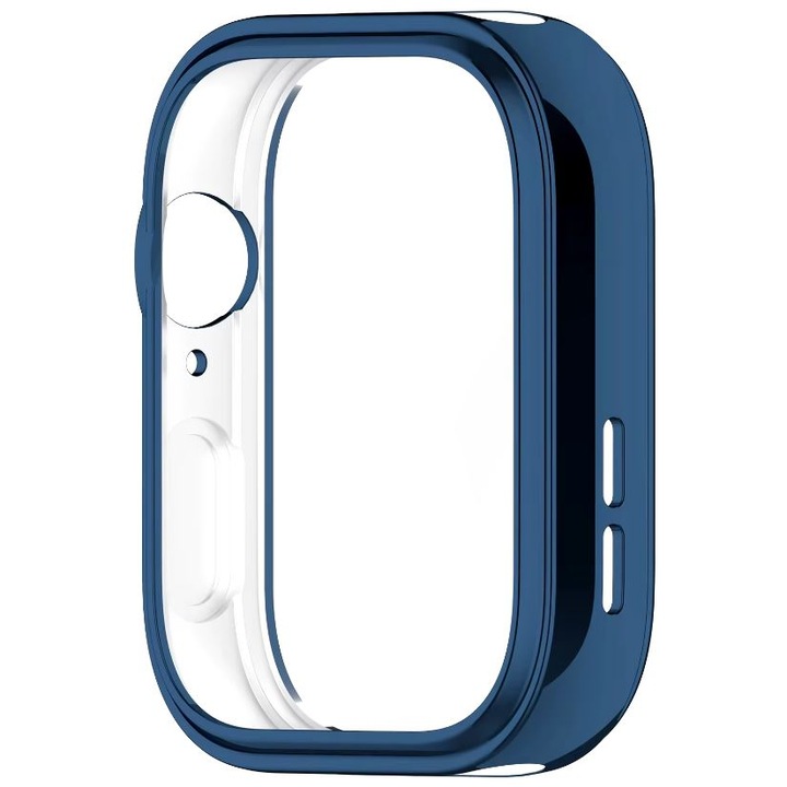 Teljes testes tok, kompatibilis a Huawei Watch Fit 3-mal, képernyővédelem, szilikon, sötétkék