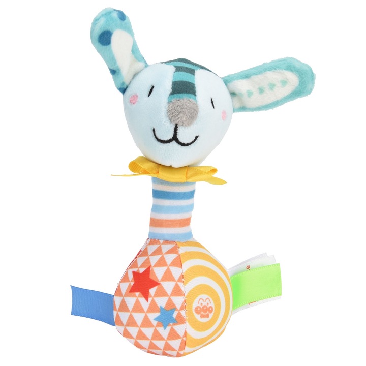 Plüss csörgő játék, Jormftte, állat, kék, 0-3 hónap