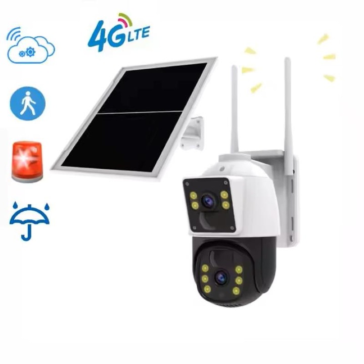 CCTV IP 4G външна камера Домашна охранителна с безжично нощно виждане и детекция на движение Ptz
