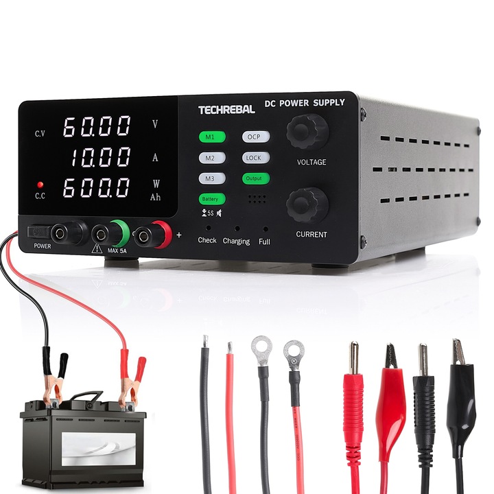 Techrebal R-SPS6010C 10A laboratóriumi tápegység töltési funkcióval