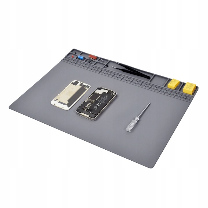 Covoras antistatic din silicon TECHREBAL, 350x250mm, rezistenta la temperaturi de pana la 600°C, cu organizator