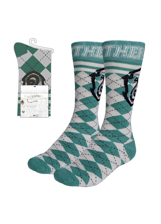Sosete lungi Harry Potter Slytherin M 38-45 EU 27249, Verde, 38-45