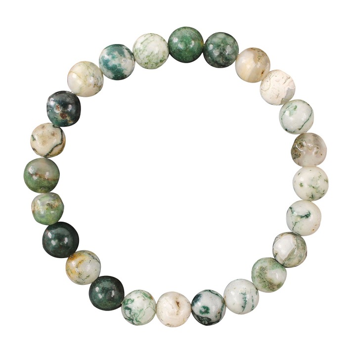 Bratara din piatra agate indiana, 8mm, circumferinta 19.8cm, bijuterii dama