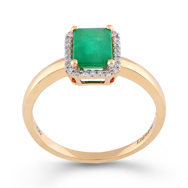 Inel Deruvo Aur 18k Diamante, Smarald, 54 R29000B-Y