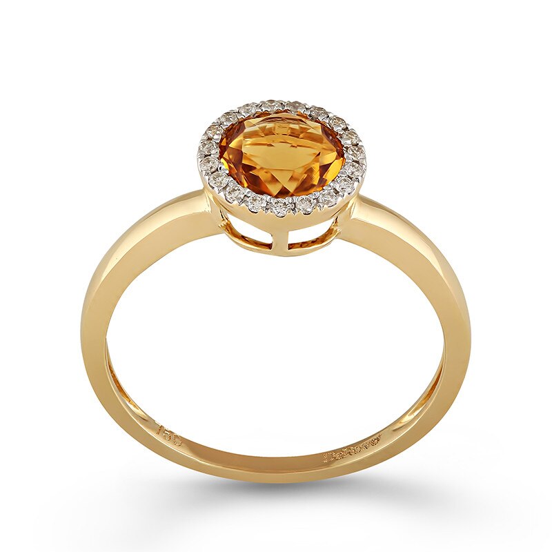Inel Deruvo Aur 18k Diamante, Citrin, 50 R29103B-Y