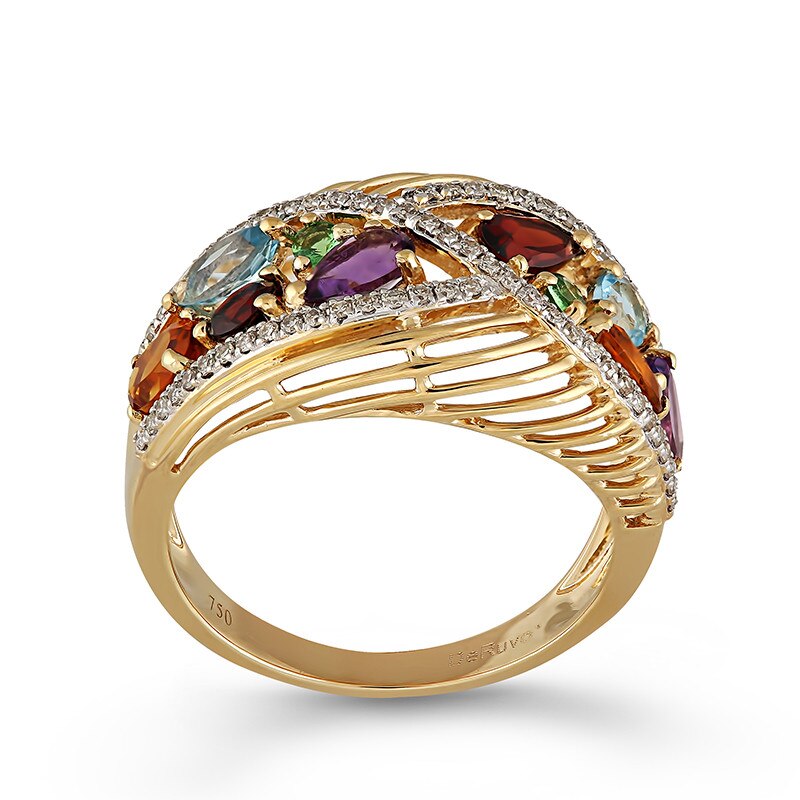 Inel Deruvo Aur 18k Diamante, Pietre Pretioase, 53 R29883-Y