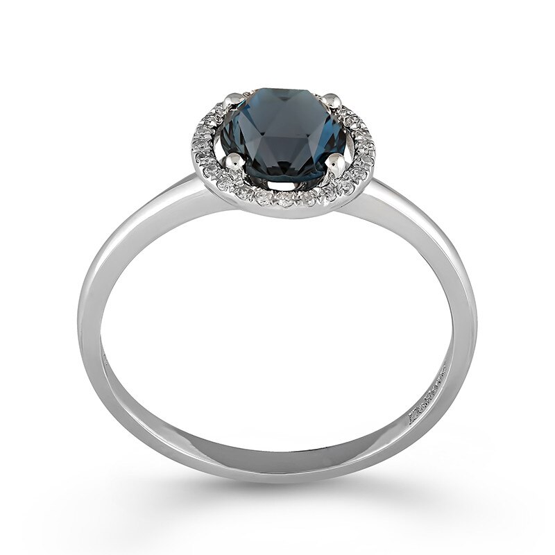 Inel Deruvo Aur 18k Diamante, London Blue Topaz, 53 R31324-W