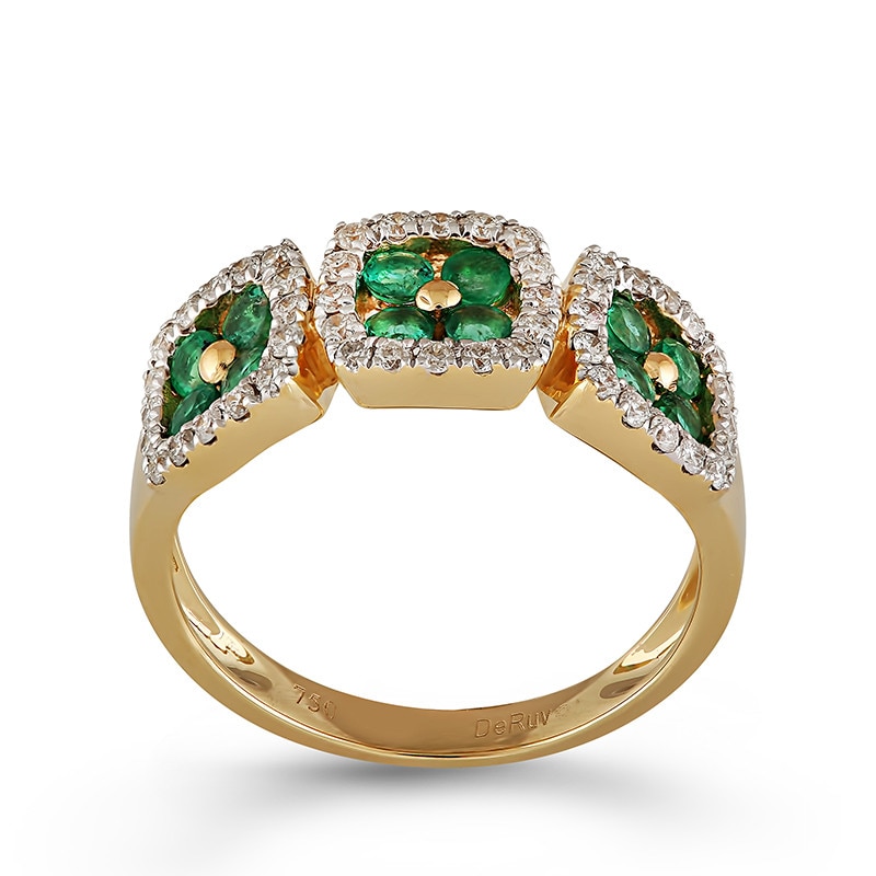 Inel Deruvo Aur 18k Diamante, Smaralde, 54 R26637-Y