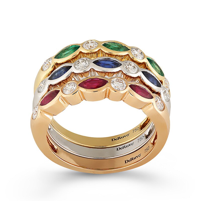 Inel Deruvo Aur 18k Diamante, Smarald, Rubin, Safir, 54 R5763M-WRY