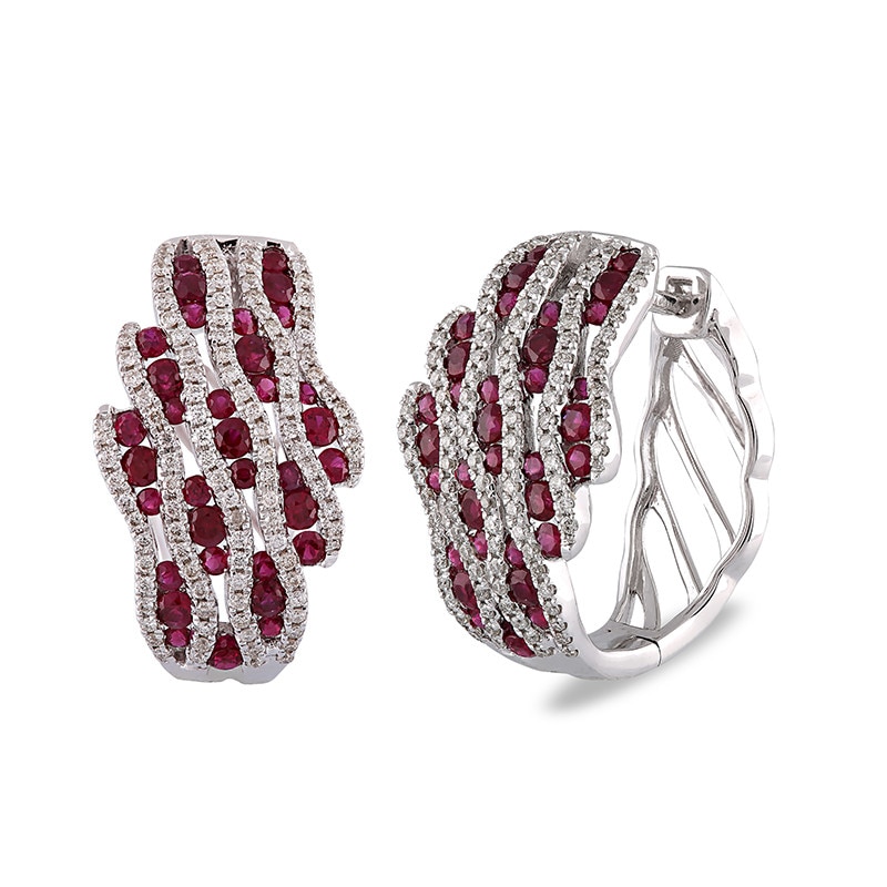 Cercei Deruvo Aur 18k Diamante, Rubin E27277B-WRUDI