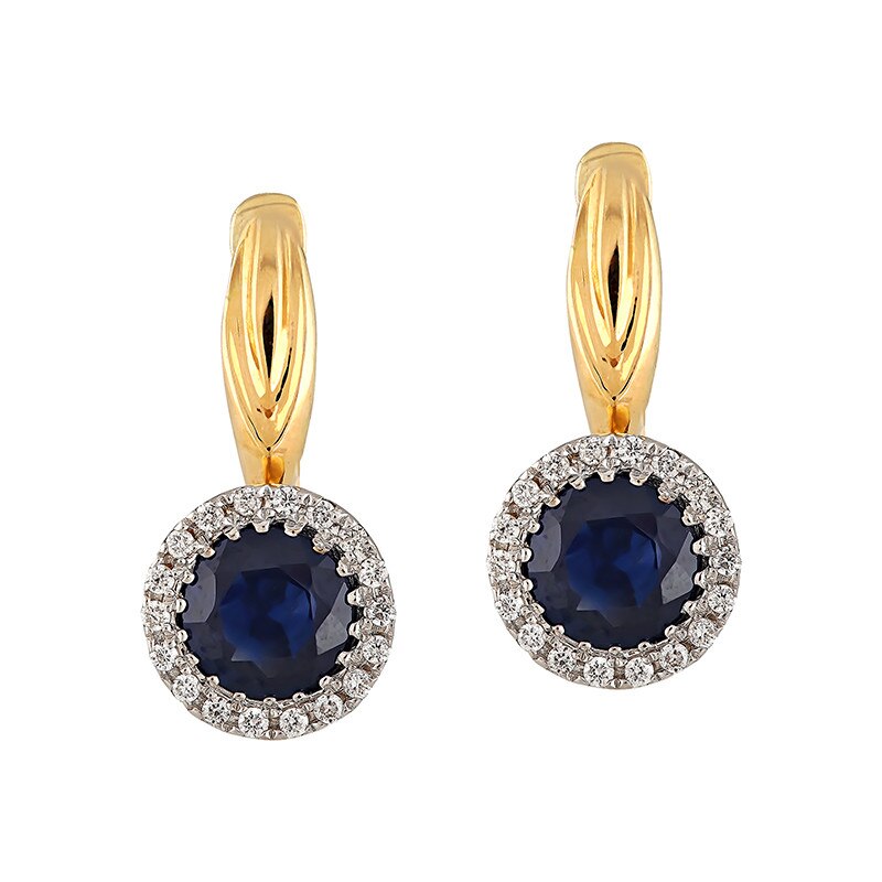 Cercei Deruvo Aur 18k Diamante, Safir E30379R-YSADI