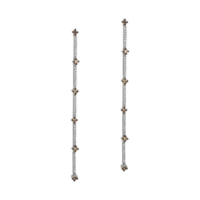 Cercei Deruvo Aur 18k Diamante, Diamante Champagne E4098DWN-W
