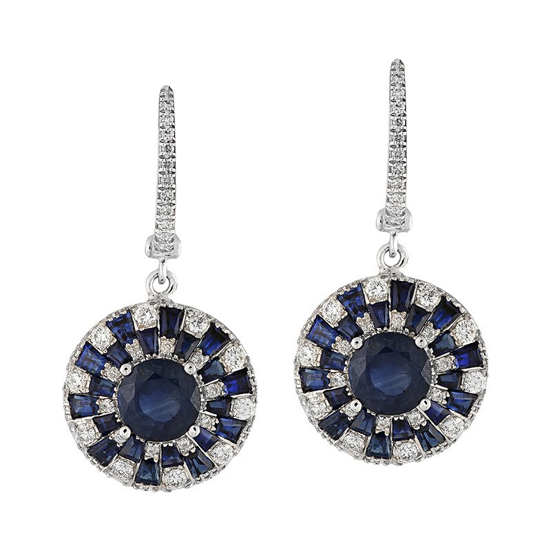 Cercei Deruvo Aur 18k Diamante, Safir E4131SWN-W