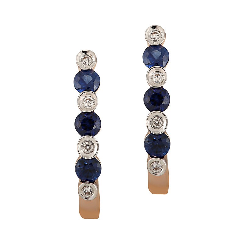 Cercei Deruvo Aur 18k Diamante, Safire E31433-R