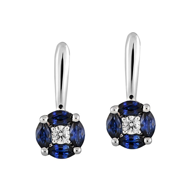 Cercei Deruvo Aur 18k Diamante, Safire E28416R-W