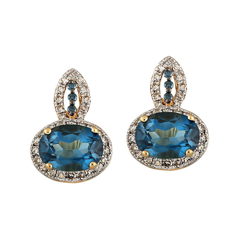 Cercei Deruvo Aur 18k Diamante, London Blue Topaz E28814R-Y