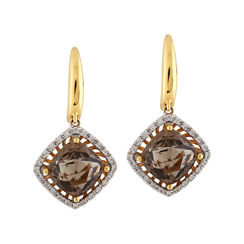 Cercei Aur 18k Diamante, Quartz