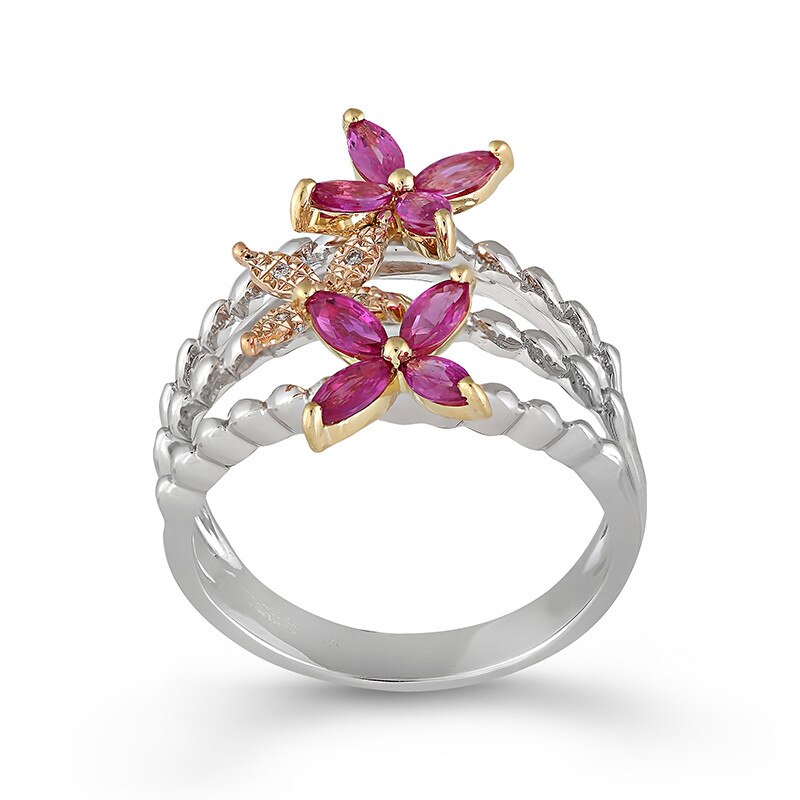 Inel Deruvo Aur 18k Diamante, Rubine, 54 R25055R-W