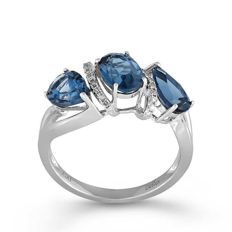 Inel Deruvo Aur 18k Diamante, London Topaz, 52 R30327-W