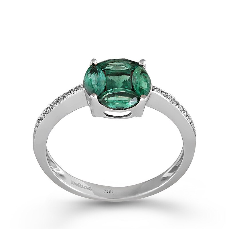 Inel Deruvo Aur 18k Diamante, Smaralde, 50 R5904EWN-W