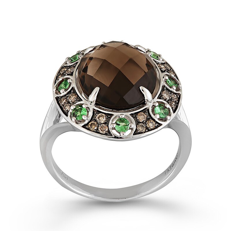 Inel Deruvo Aur 18k Diamante, Quartz Fumuriu, Savorit, 53 R30832-W
