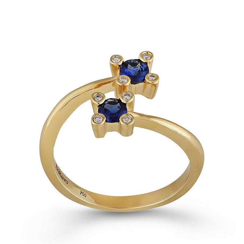 Inel Deruvo Aur 18k Diamante, Safire, 52 R3345LS-Y