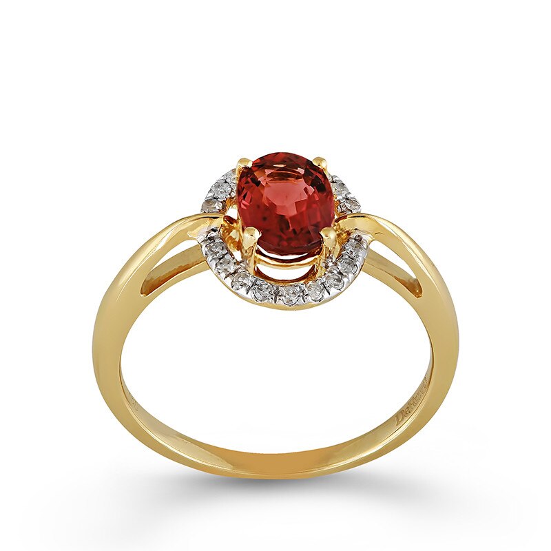 Inel Deruvo Aur 18k Diamante, Turmalina Roz, 53 R27321-Y