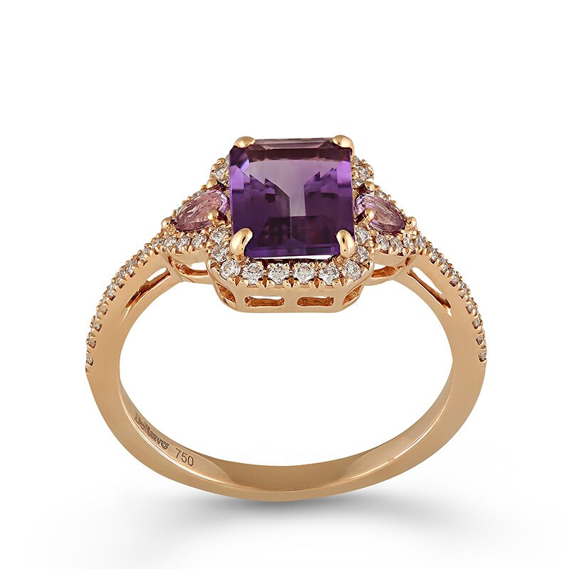 Inel Deruvo Aur 18k Diamante, Ametist, Ametiste Santa Maria, 53 R7555AMSAM-R