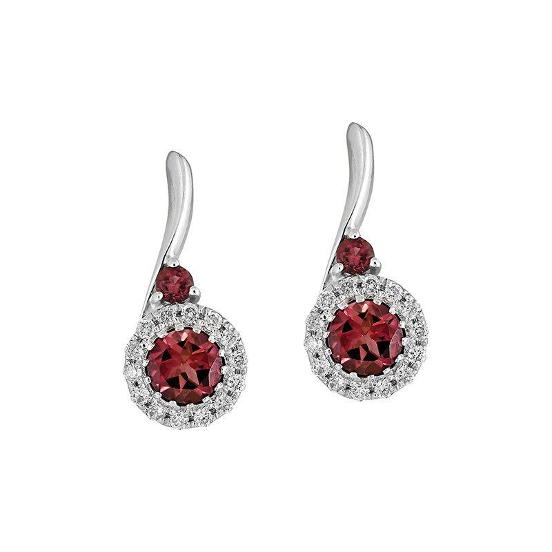 Cercei Deruvo Aur 18k Diamante, Turmaline Roz E30008-W