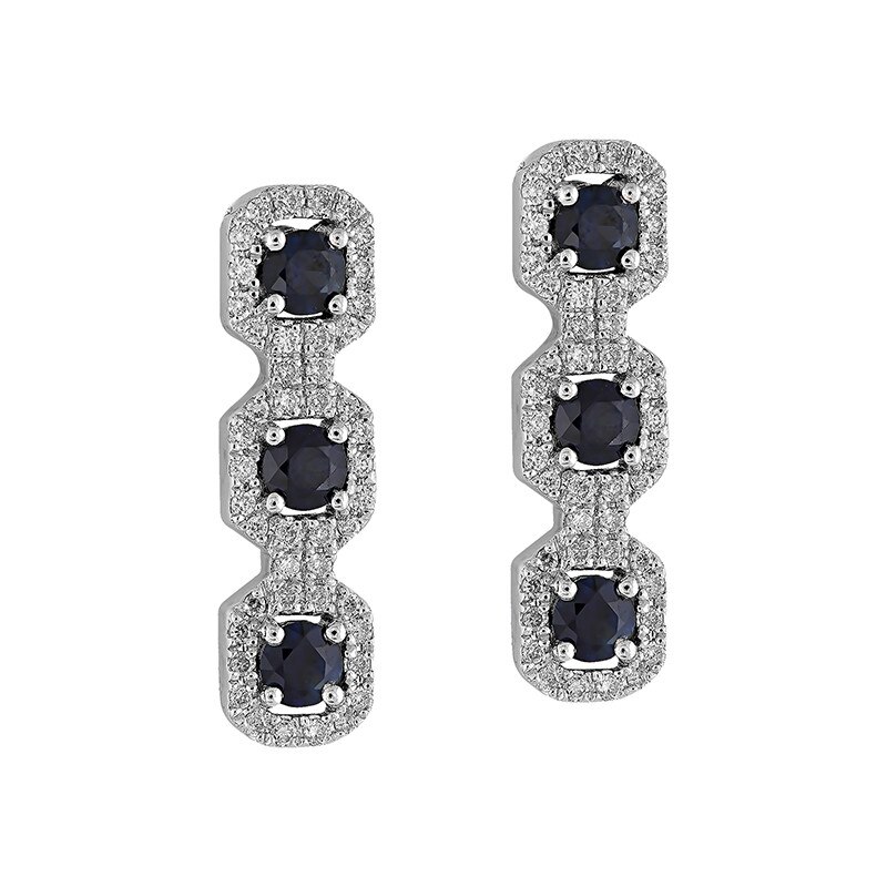 Cercei Deruvo Aur 18k Diamante, Safire E29385R-W