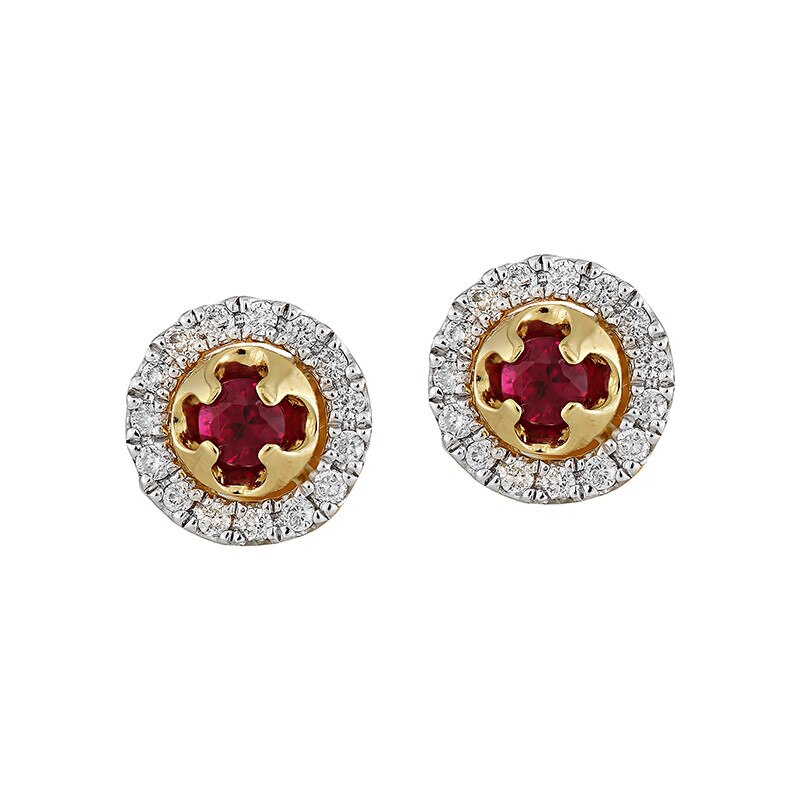 Cercei Deruvo Aur 18k Diamante, Rubine E26675P-Y