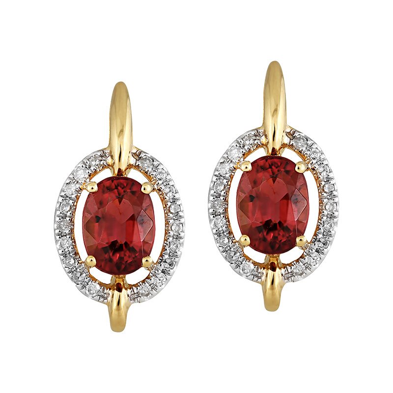 Cercei Deruvo Aur 18k Diamante, Turmaline Roz E27321R-Y