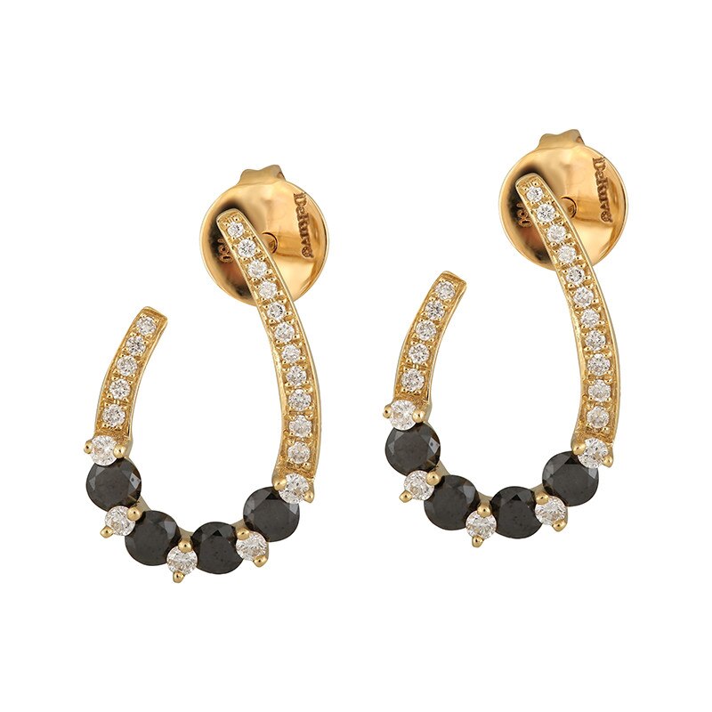 Cercei Deruvo Aur 18k Diamante, Diamante Negre E3184DBLD-Y
