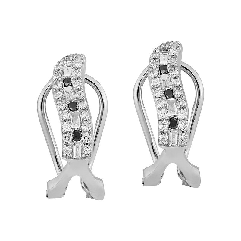Cercei Deruvo Aur 18k Diamante, Diamante Negre E3297BLDDWN-W