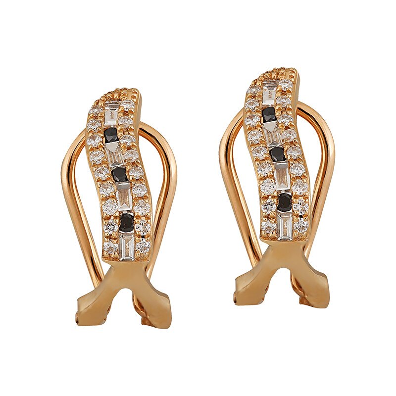 Cercei Deruvo Aur 18k Diamante, Diamante Negre E3297BLDDPR-R