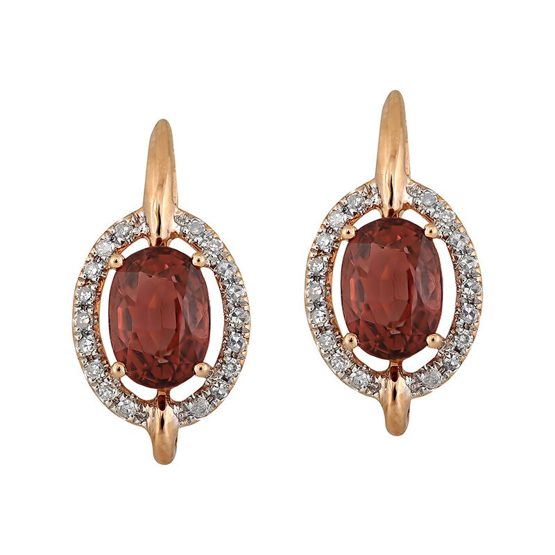 Cercei Deruvo Aur 18k Diamante, Turmaline Roz E27321R-R