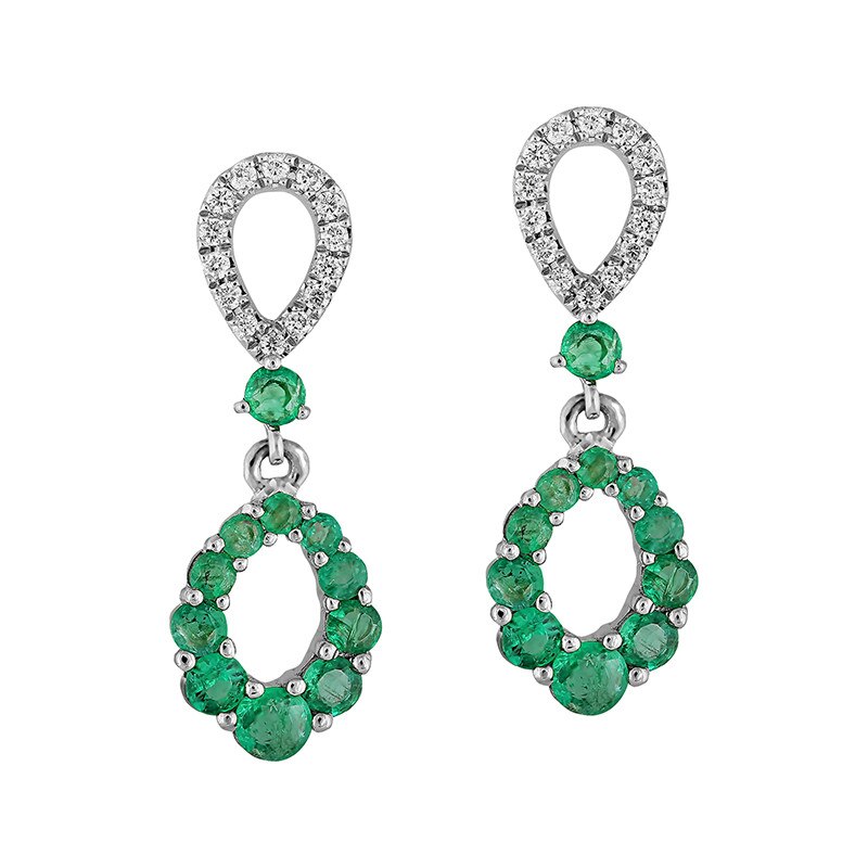 Cercei Deruvo Aur 18k Diamante , Smaralde E3922EWN-W