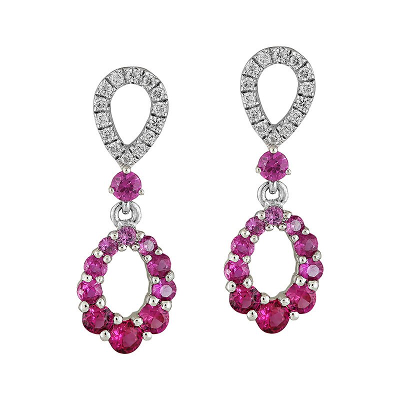 Cercei Deruvo Aur 18k Diamante , Rubine E3922TLRWN-W