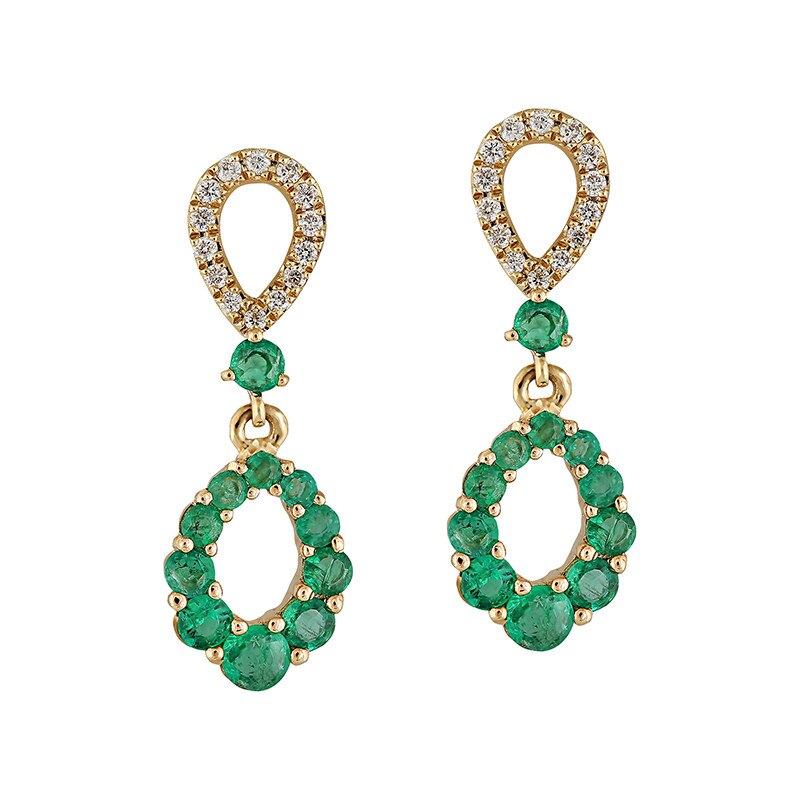 Cercei Deruvo Aur 18k Diamante , Smaralde E3922E-Y