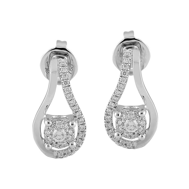 Cercei Blanco's Aur 18k Diamante E3199DWN-W