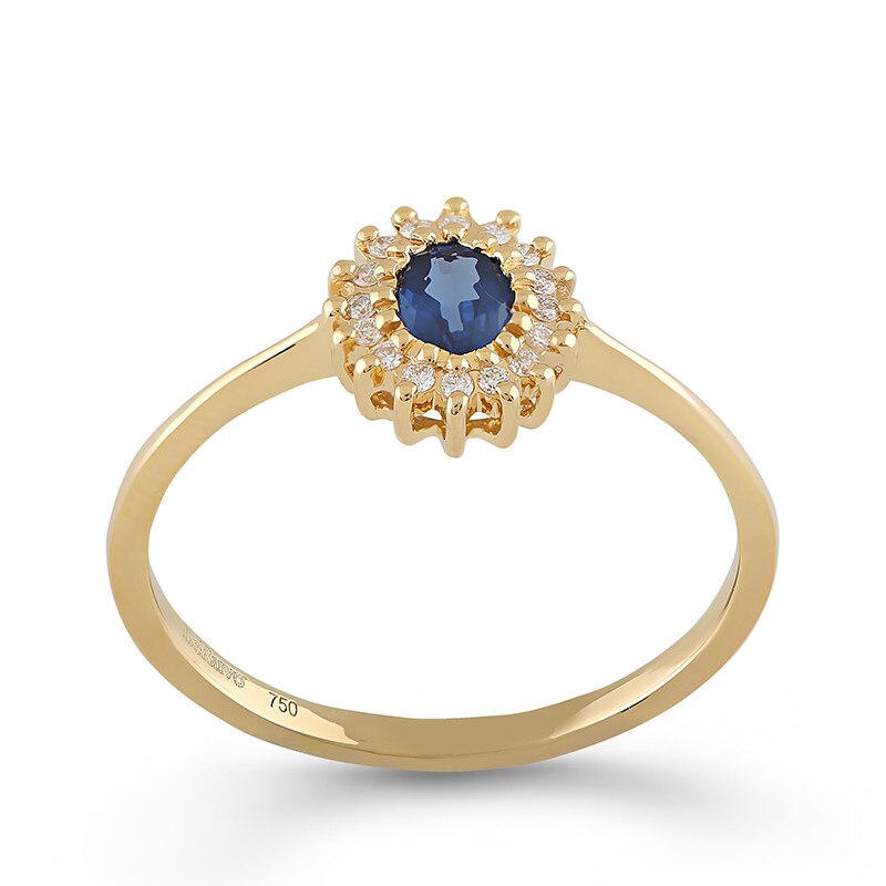 Inel Deruvo Aur 18k Diamante, Safir, 52 R7795S-Y