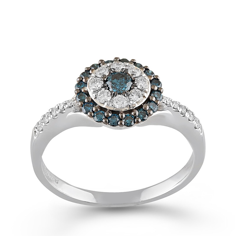 Inel Deruvo Aur 18k Diamante, Diamante Albastre, 53 R30172-W