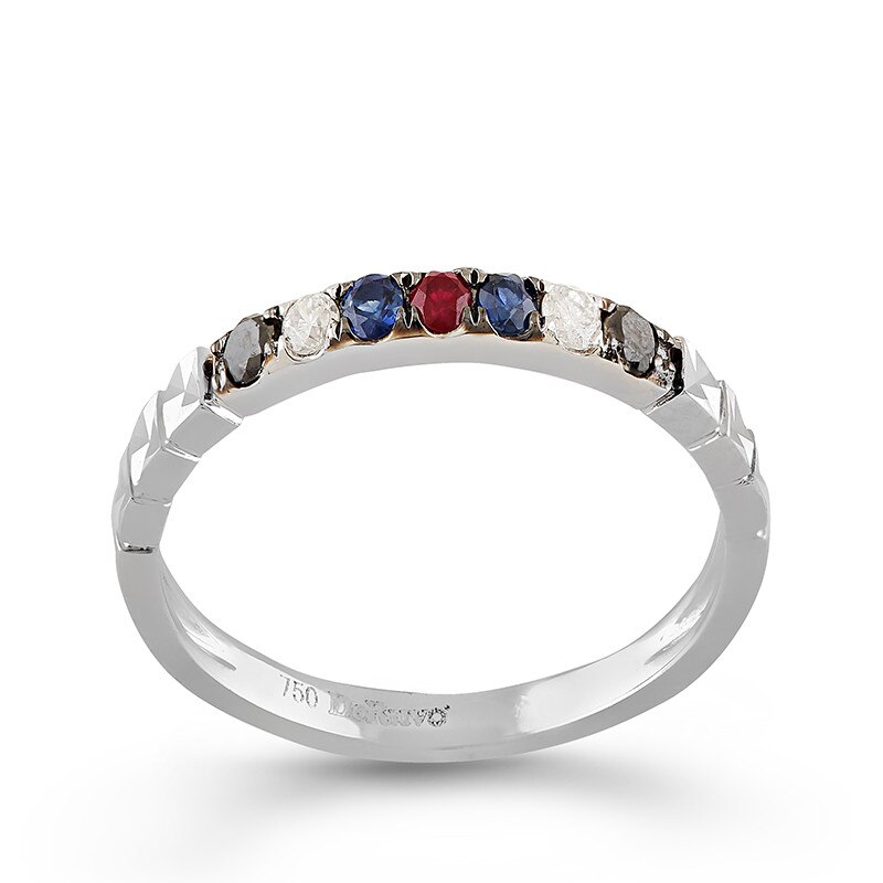 Inel Deruvo Aur 18k Diamante, Safire, Rubin, 50 R28701-W