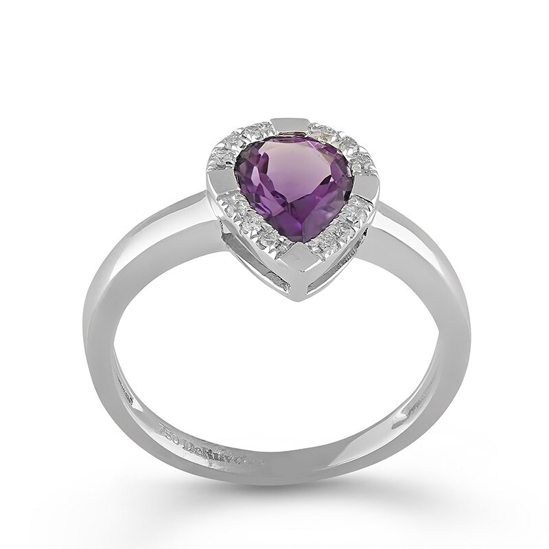 Inel Deruvo Aur 18k Diamante, Ametist, 52 R30157B-W