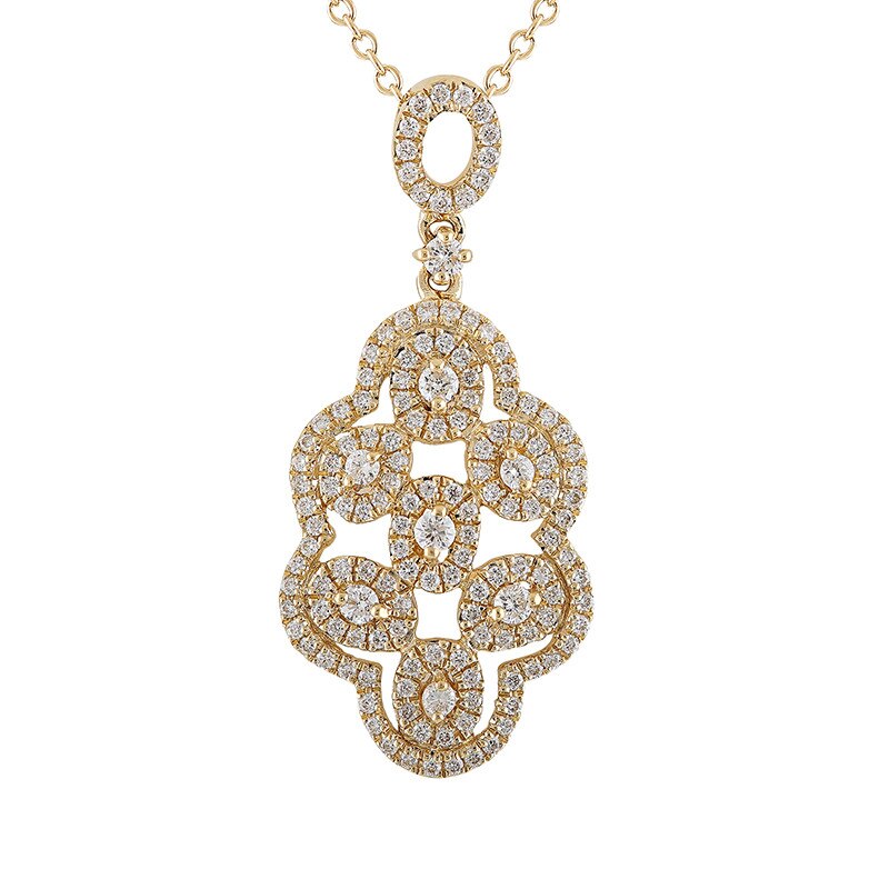 Pandantiv cu Lant Blanco's Aur 18k Diamante, Ajustabil 40-45 P3562D-Y
