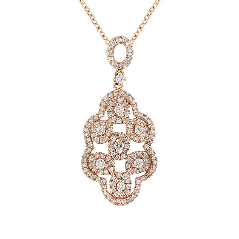 Pandantiv cu Lant Blanco's Aur 18k Diamante, Ajustabil 40-45 P3562D-R