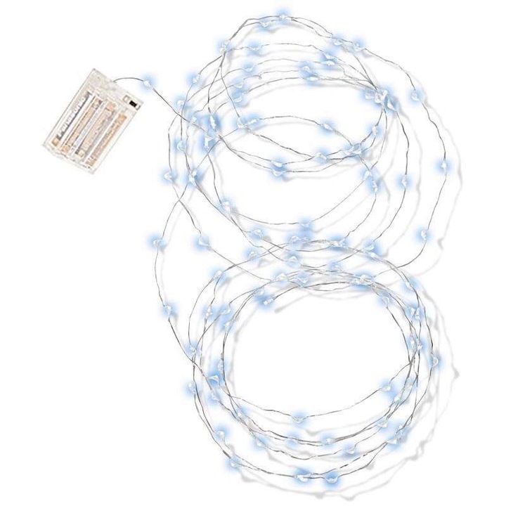 Коледна инсталация, Art-Pol, 5м, 100 LED, прозрачно синьо