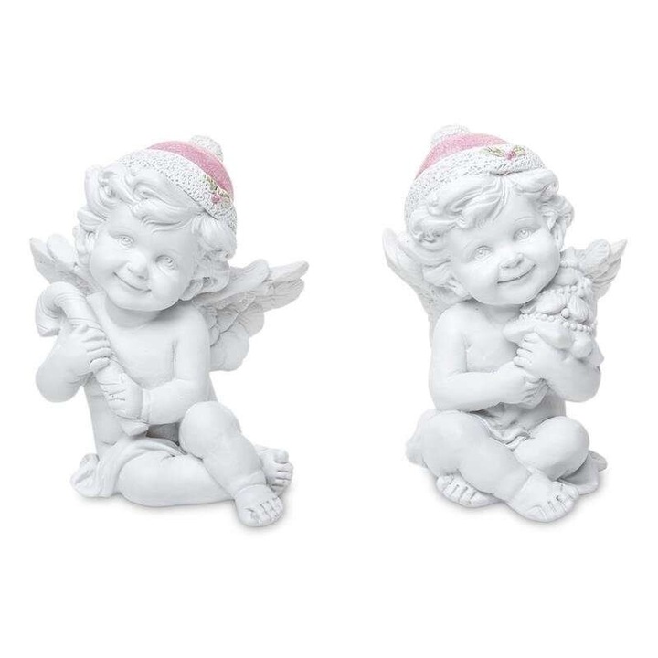 Art-Pol Karácsonyi figura, Aniolek, fehér, 8x7x5cm